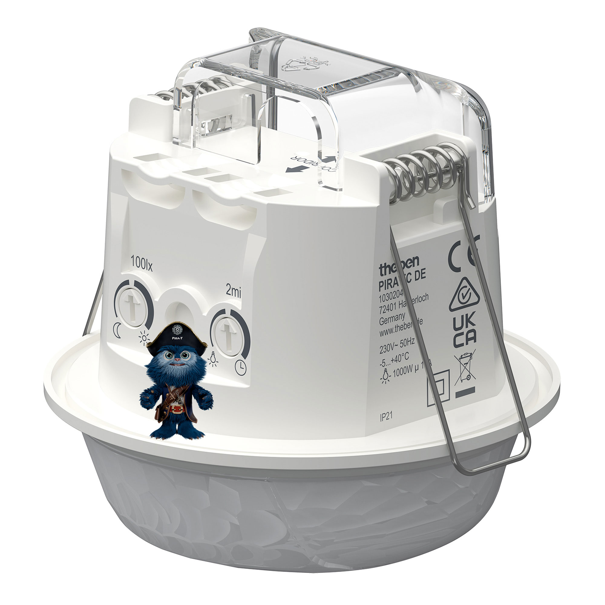 PIRA TC DE Bewegungsmelder Korridor, Decke innen 360° rechteckig, 25 x 3 m, 200 W LED 1030204