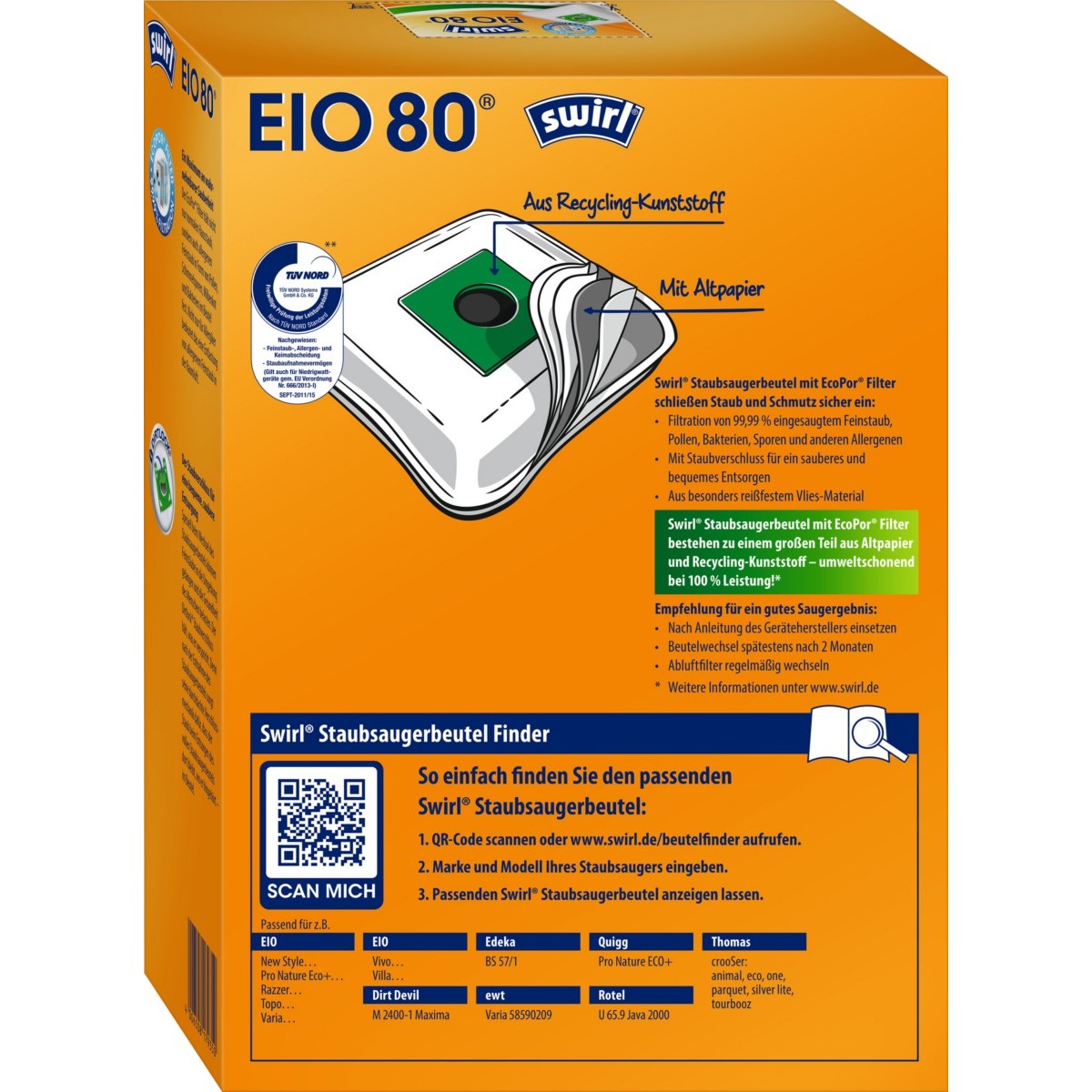 Staubbeutel EIO 80 EcoPor VE4