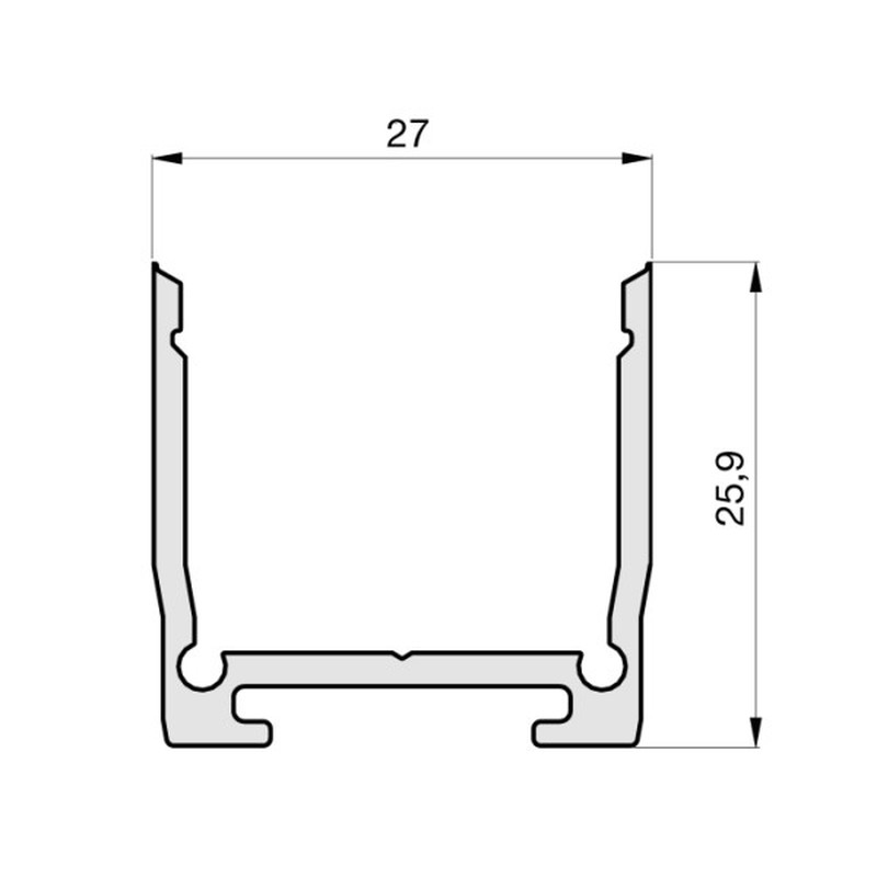 Alu-Profil Aufbau 2m TRPA4217