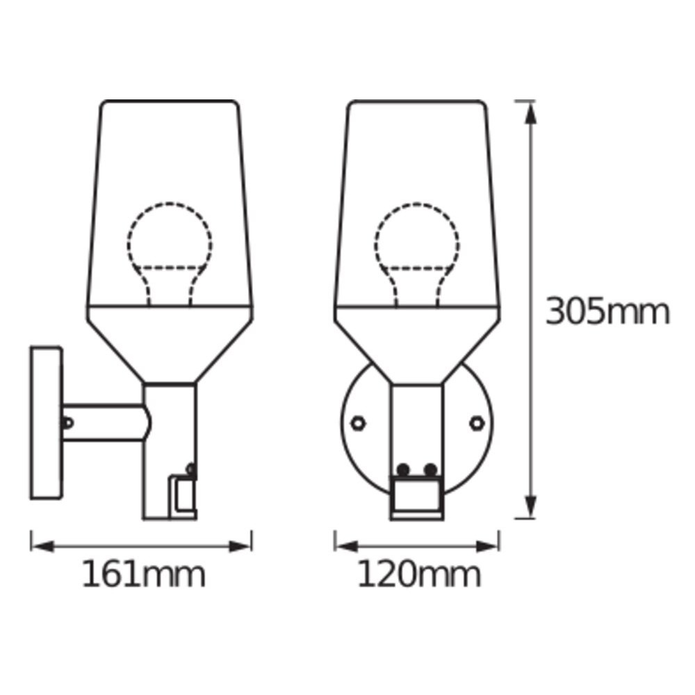Wandleuchte m. Sensor E27 ENDURA#4058075477971