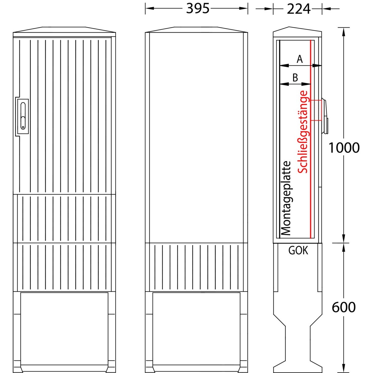 Flachschrank A060-M-1000