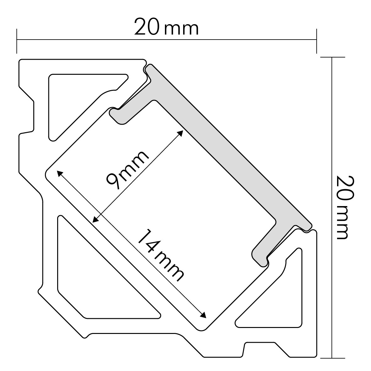 Alu Eck-Profil 2m 5011147805