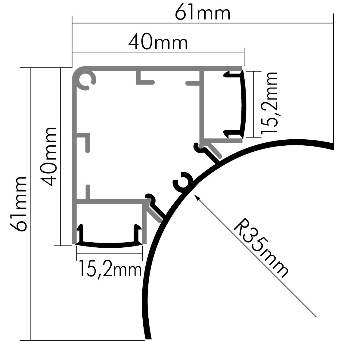 Alu Eck-Profil 2m 5011150002