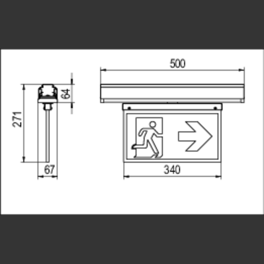 Rettungszeichen-Modul VLMF-HW-B 500-11SW-Z