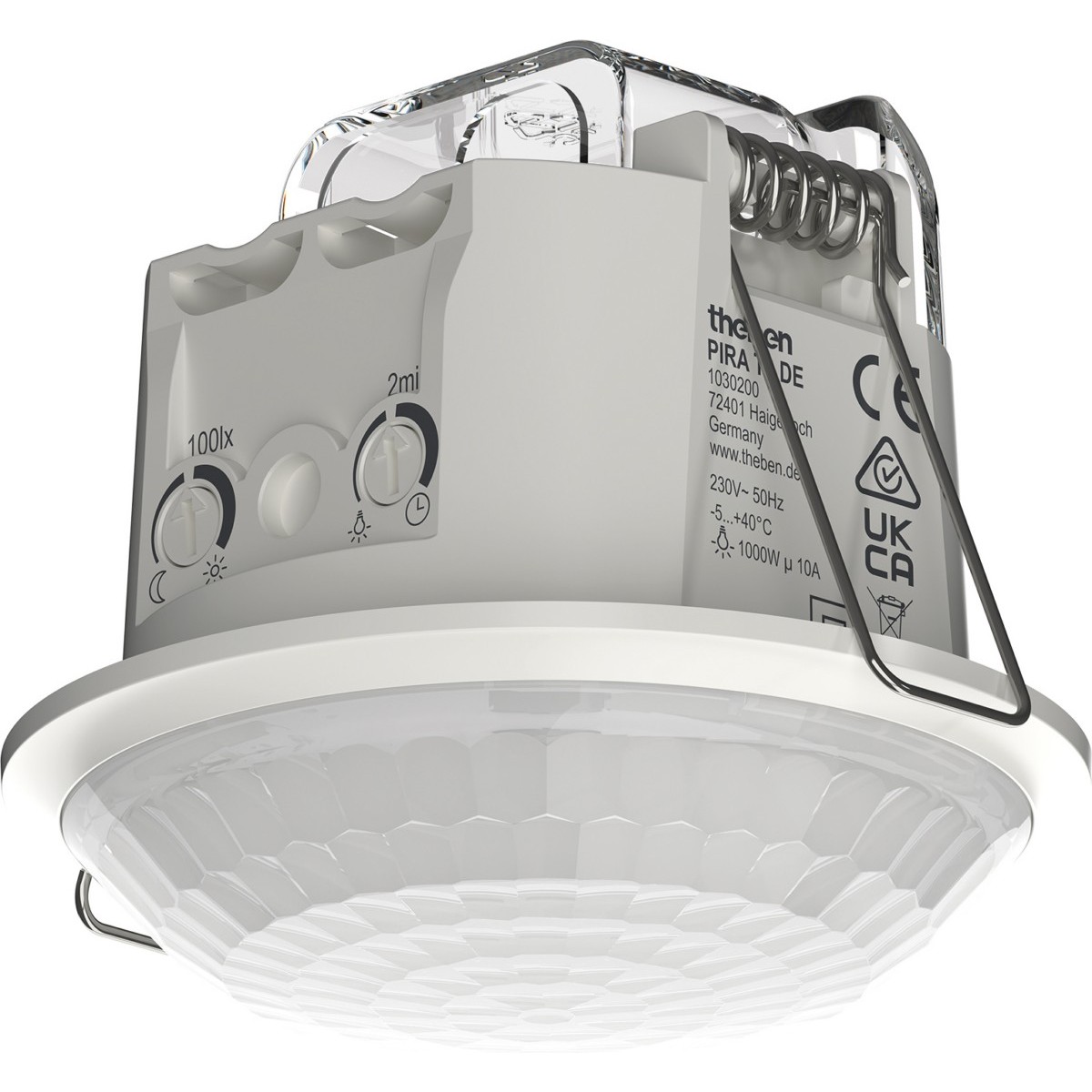 PIRA T8 DE Präsenz-/Bewegungsmelder Decke innen, 360° rund, max. 8 m, 200 W LED, weiß 1030200