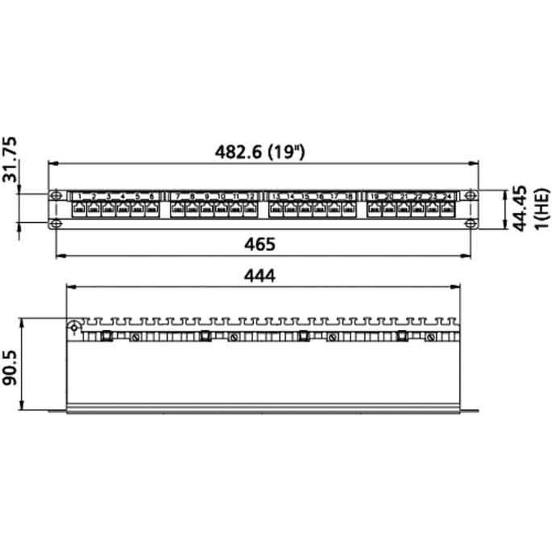 24-Port Panel E-DAT C6A TN EDATC6A-MP24