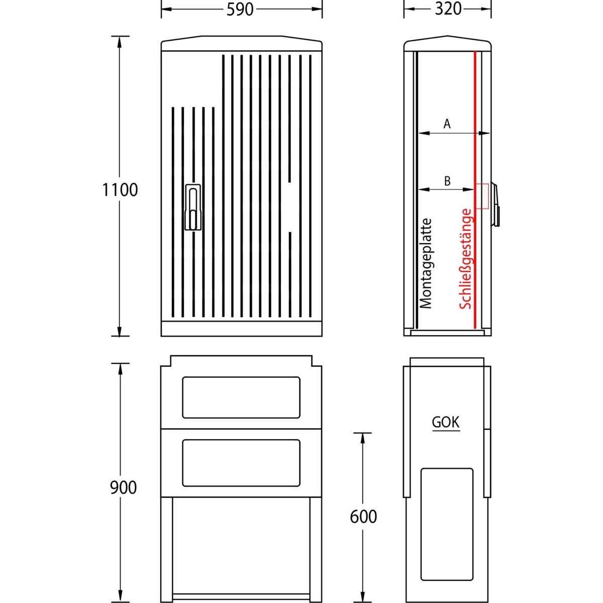 Normschrank IP44 A070-M-1100